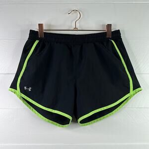 UNDER ARMOUR Black Neon Green Bike Workout Running Gym Shorts‎ Size XS